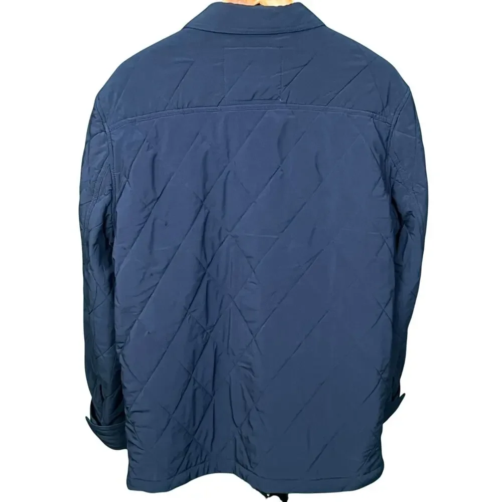 J.Crew Men's Medium Sussex Navy Blue Quilted Chore Jacket PrimaLoft Newport EUC